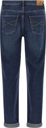Brunello Cucinelli Mens Blue Cotton Straight-Leg Jeans Clothing