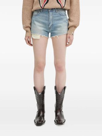 A Bathing Ape Shorts denim Crystal Ape Head - Blu