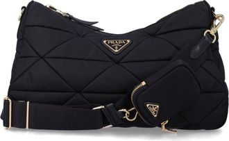 Prada Black Logo Large Shoulder Bag