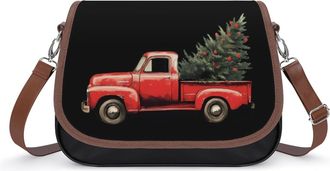 Generic Christmas Truck Womens Crossbody Bag Fashion Shoulder Handbags Message Tote Bag with Adjustable Strap