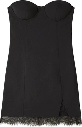 Patrizia Pepe Kleedjes, Dames, Zwart, L, Polyester, Mini jurk van cr&ecirc;pe