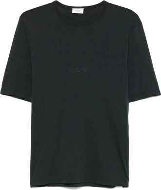 Saint Laurent T-shirt met korte mouwen en ronde hals - Heren - T-shirts - Zwart - M - Katoen - Tops