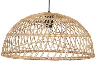 Beliani Beliani - Hanging Pendant Light Lamp Lightning Rattan Shade Natural Open Work Beige Ravine