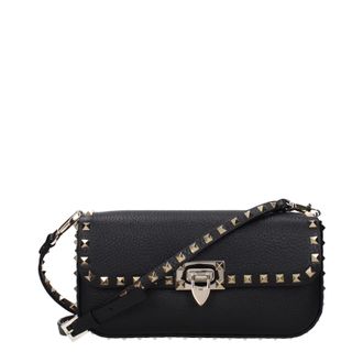 Valentino Garavani Damens Umh&auml;ngetaschen Leder Schwarz