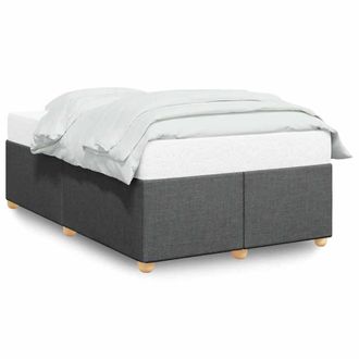 Berkfield Home Bed Frame without Mattress Dark Grey&not;Double Fabric in Grey | Size: Double
