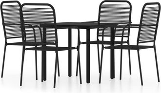 vidaXL Juego De Comedor De Jard&iacute;n 5 Piezas Negro Vidaxl