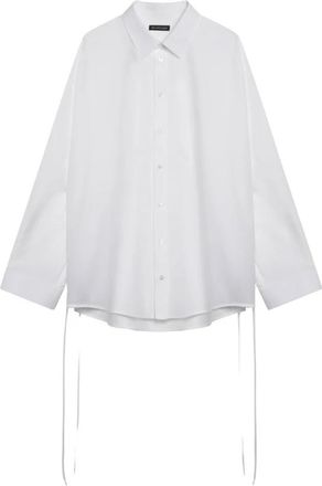 Balenciaga Shirt met vetersluiting - Dames - Overhemden - Wit - XS - Katoen - Overhemden