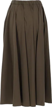 Aspesi Poplin Midi A-Line Skirt - Green