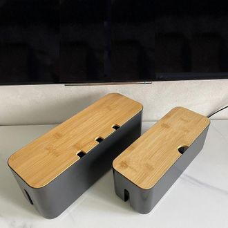 OEM Juego De 2 Cajas Organizadoras De Cables. Permiten Ocultar Y Disimular Regletas Y Cables El&eacute;ctricos De Televisores, Ordenadores Y Escritorios (negras,