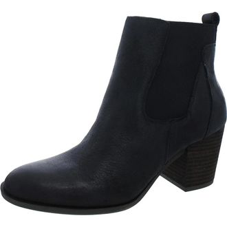 Lucky Brand Bofrida Boots Womens 6 Black Leather Block Heel Ankle Bootie ZPO3489