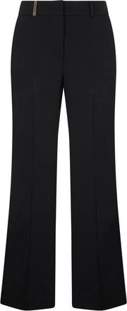 PESERICO Wijde Pantalons met Tailoring - Dames - Wijde Broeken - Zwart - XS - Broeken