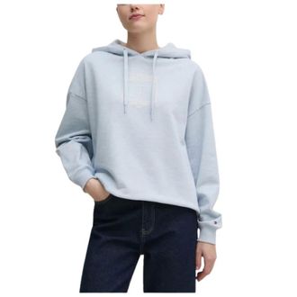Tommy Hilfiger Hoodies & sweatvesten, Dames, Blauw, M, Katoen, Hoodie met vlagprint