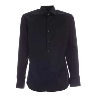 Karl Lagerfeld Heren, Overhemden, Zwart, Maat: 2XL Katoen