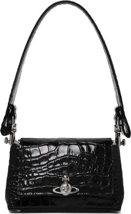 Vivienne Westwood Schoudertas met krokodillenprint - Dames - Schoudertassen - Zwart - ONE Size - Leer - Tassen