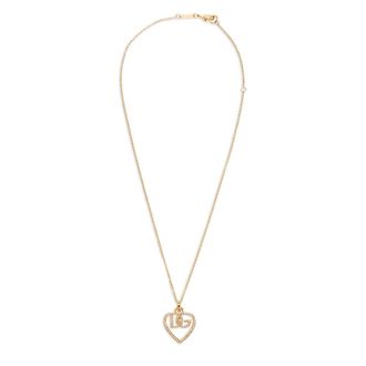 Dolce & Gabbana Logo-pendant Crystal-embellished Necklace