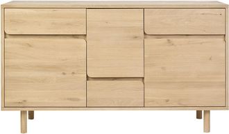 Miliboo Mueble De Ba&ntilde;o De Madera Clara De Roble Macizo L140 Cm Sinclair