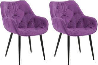 Clp Clp - Set De 2 Sillas De Comedor Tanna En Terciopelo Lila
