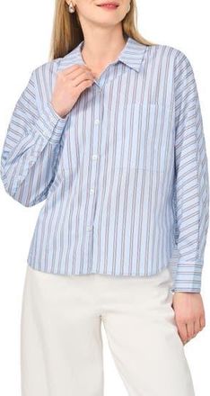Parker Stripe Long Sleeve Button-Up Shirt in Xeon Blue at Nordstrom Rack, Size X-Large
