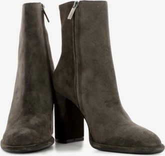 Stimm Tronchetti in suede con zip caff&egrave;