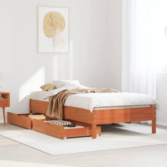 Berkfield Home Bed Frame without Mattress Wax Brown 75x190 cm Small Single Solid Wood Pine