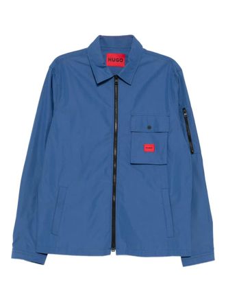 HUGO BOSS Jack met logopatch - Blauw