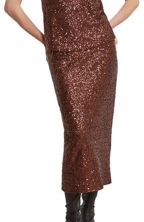 ottod'Ame Longuette Skirt With Sequins in Bronze at Nordstrom, Size 46 It
