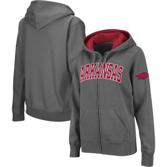 Colosseum Womens Colosseum Charcoal Arkansas Razorbacks Arched Name Full-Zip Hoodie at Nordstrom, Size Medium