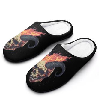 Generic Skull Goat Womens Slippers Warm House Slippers Indoor House Shoes with Anti-Skid Rubber Sole