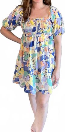 Promesa Anne Mini Dress In Cream-Violet Blue