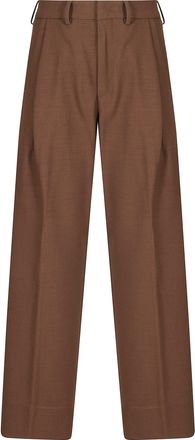 Seventy Brown Stretch Cotton Straight-Leg Pants