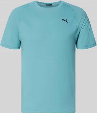 Puma T-Shirt mit Label-Print in Aqua, Gr&ouml;&szlig;e XXL