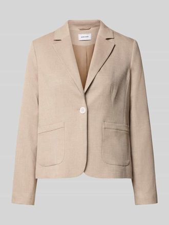 More & More More & More Regular Fit Blazer mit Reverskragen und Knopfverschluss in Taupe, Gr&ouml;&szlig;e 34