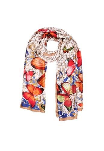 Queen Helena Foulard Fantaisie écharpe Légère Colorée élégante Soie Femme SC019-1, Camel, Taille Unique Dès 14,99 € - Sur