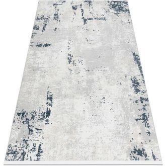 RugsX Alfombra Moderna Duke 51378 Crema / Azul - Hormig&oacute;n, Piedra Estructurada, Muy Suave, Flecos Blue 140x190 Cm