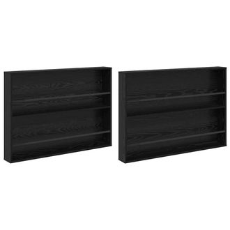 vidaXL Estante De Revistas 2 Pcs Roble Negro 100 X 12 X 70 Cm Vidaxl