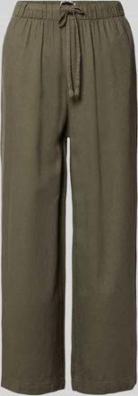 Only Weite Hose aus Viskose-Leinen-Mix Modell GOA in Oliv, Gr&ouml;&szlig;e XL