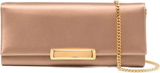 Tom Ford satin bar clutch bag - women - Viscose - One Size - Neutrals