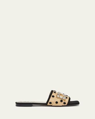 Roger Vivier Tres Vivier Dots Flat Slide Sandals