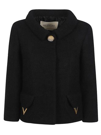 Valentino Womens Vlogo Signature Wool Jacket