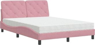 vidaXL Vidaxl - Cama Con Colch&oacute;n Terciopelo Rosa 120x200 Cm