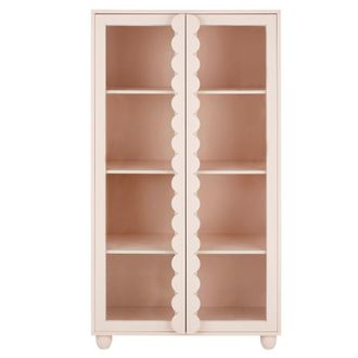 Maisons du monde Vitrina de 2 puertas y 6 baldas de madera rosa