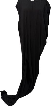 Rick Owens Edfu maxi-jurk met ronde hals in zwart katoen