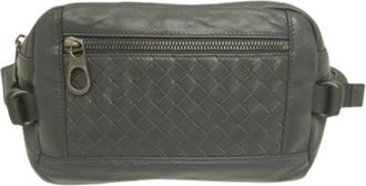 Bottega Veneta Pre-owned Intrecciato Fanny Pack - Dames - Vintage Heuptassen - Grijs - ONE Size - Leer - Vintage