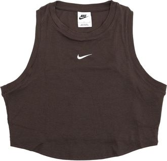 Nike (WMNS) Nike Sportswear Essentials Ribbed Cropped Tank Top Brwon FB8280-237
