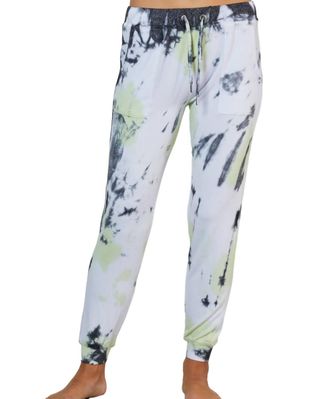 French Kyss Marble Wash Jogger Pants In Lime