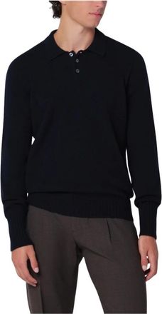 Drumohr Polo ML Rasata - Heren - Polos - Blauw - XL - Wol - Tops