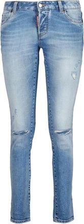 Dsquared2 Jeans met Knopen en Zakken voor Dames - Dames - Skinny Jeans - Blauw - 3XS - Katoen - Jeans