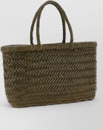 Dragon Diffusion flat gora mini tote woven rectangular
