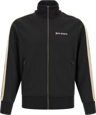 Palm Angels Black Logo Mock Collar Jacket