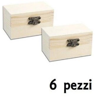 Trade Shop Trade Shop - Set 6 Scatoline In Legno Decoupage Portagioie Scatola Cofanetto 8,8x5x5,5cm